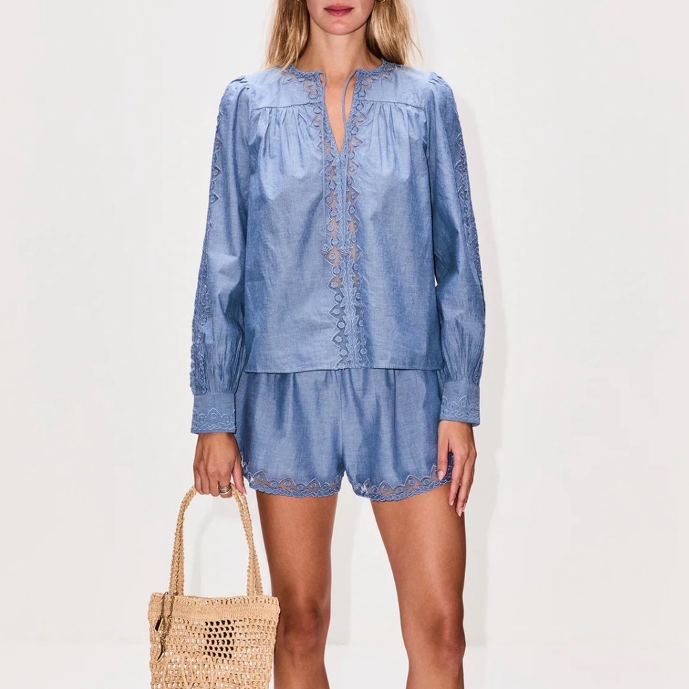ULLA JOHNSON Elowen Short and Blouse Set (2 pc)
